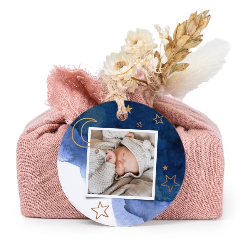 Pink cotton wrapped soaps with round label (6 pcs)