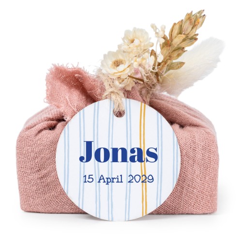 Zeepjes in roos tetra doekje met rond label (set van 6)