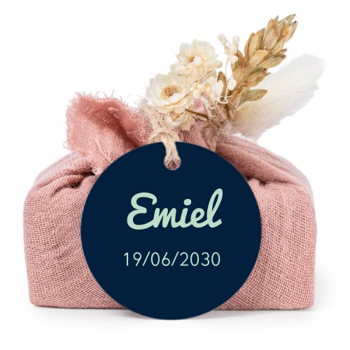 Pink cotton wrapped soaps with round label (6 pcs)