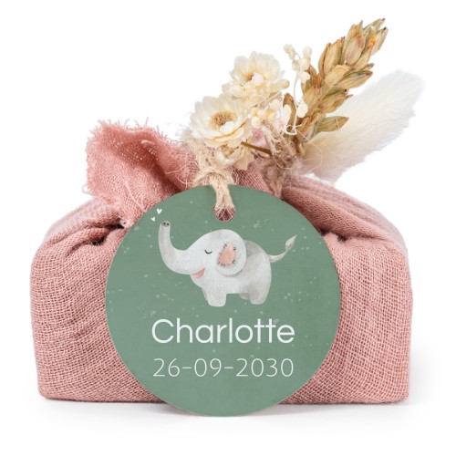 Lot de 6 savons avec emballage en coton rose et étiquettes rondes