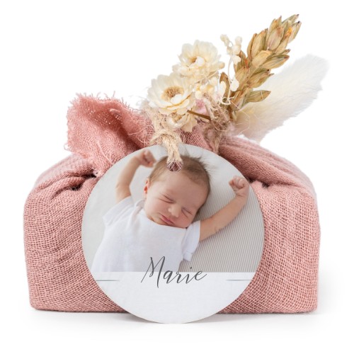 Pink cotton wrapped soaps with round label (6 pcs)