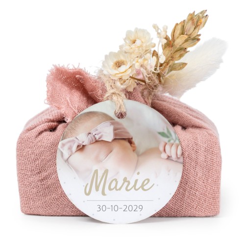 Lot de 6 savons avec emballage en coton rose et étiquettes rondes