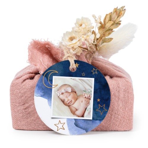 Pink cotton wrapped soaps with round label (6 pcs)