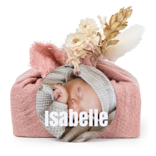 Pink cotton wrapped soaps with round label (6 pcs)