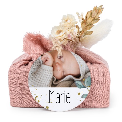 Pink cotton wrapped soaps with round label (6 pcs)