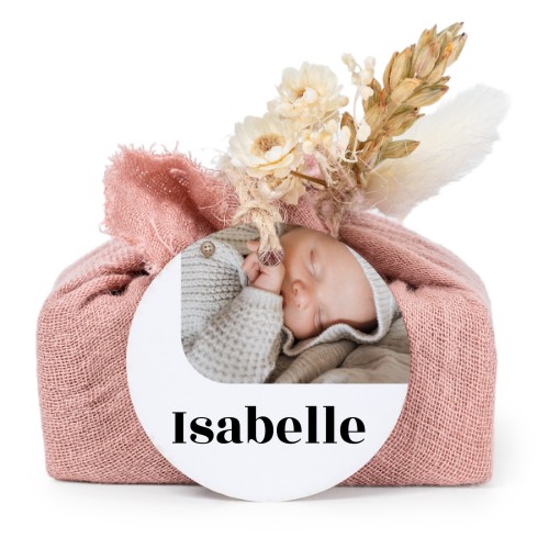 Pink cotton wrapped soaps with round label (6 pcs)