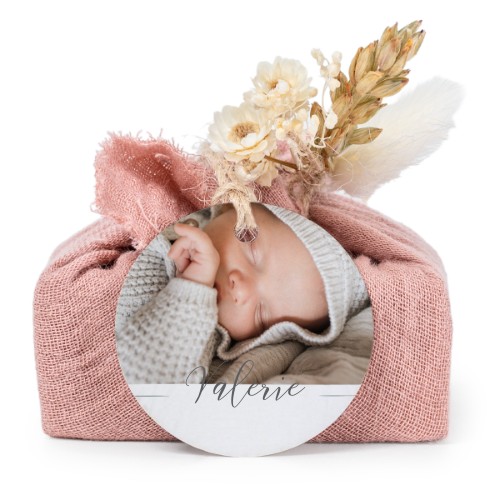 Zeepjes in roos tetra doekje met rond label (set van 6)