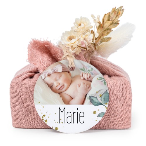 Lot de 6 savons avec emballage en coton rose et étiquettes rondes