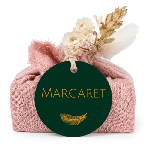 Lot de 6 savons avec emballage en coton rose et étiquettes rondes