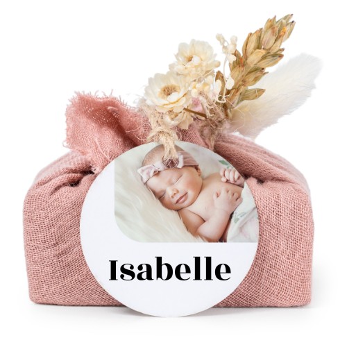 Lot de 6 savons avec emballage en coton rose et étiquettes rondes