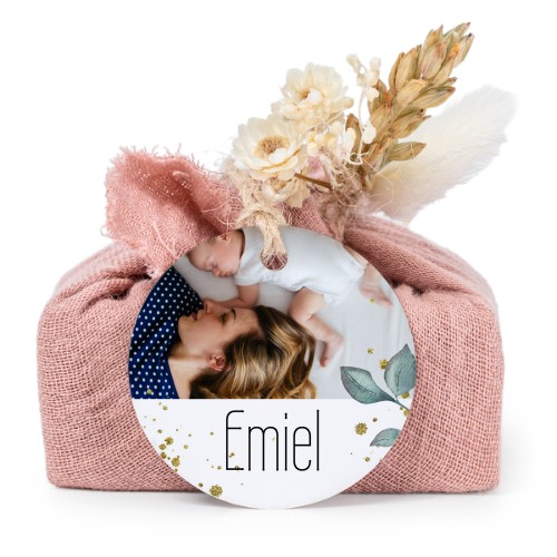 Pink cotton wrapped soaps with round label (6 pcs)