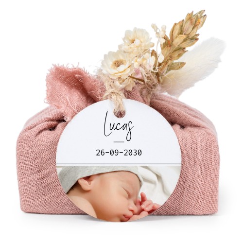 Pink cotton wrapped soaps with round label (6 pcs)