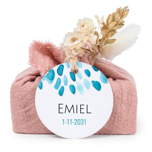 Pink cotton wrapped soaps with round label (6 pcs)