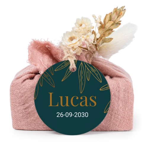 Pink cotton wrapped soaps with round label (6 pcs)