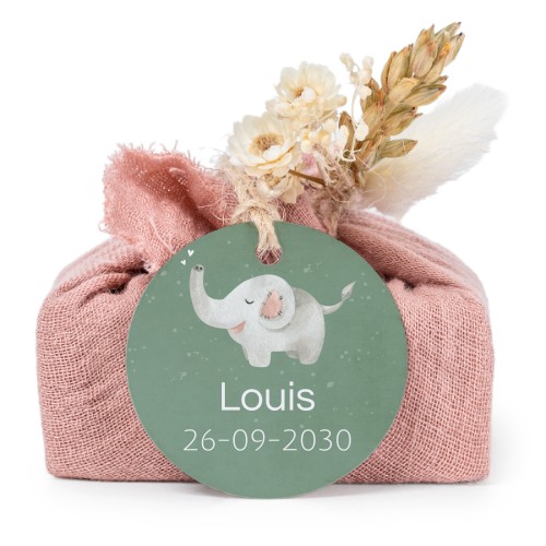 Pink cotton wrapped soaps with round label (6 pcs)