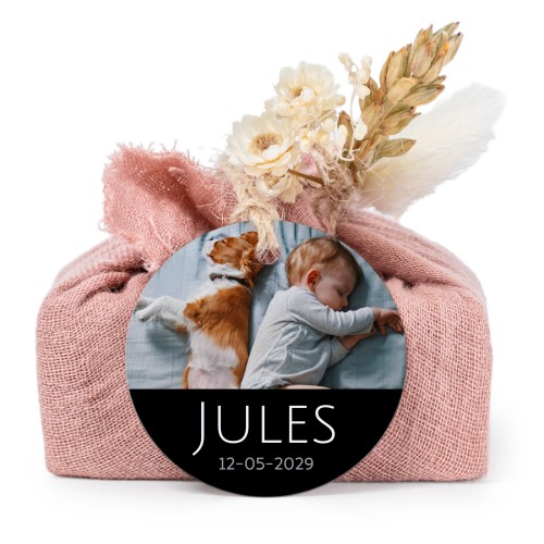 Pink cotton wrapped soaps with round label (6 pcs)