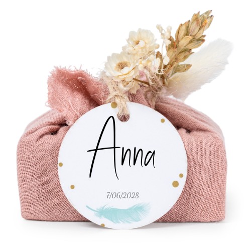 Zeepjes in roos tetra doekje met rond label (set van 6) Zeepjes in roos tetra doekje met rond label (set van 6)