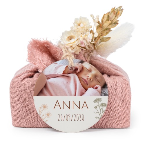 Pink cotton wrapped soaps with round label (6 pcs)