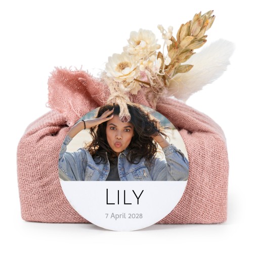 Pink cotton wrapped soaps with round label (6 pcs)