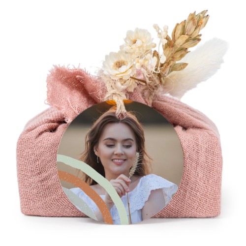 Zeepjes in roos tetra doekje met rond label (set van 6)