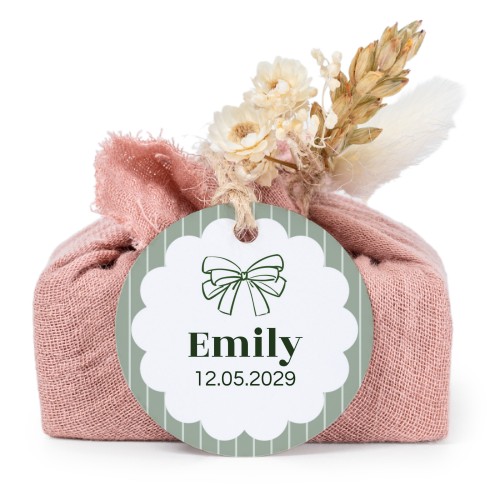 Lot de 6 savons avec emballage en coton rose et étiquettes rondes Lot de 6 savons avec emballage en coton rose et étiquettes rondes