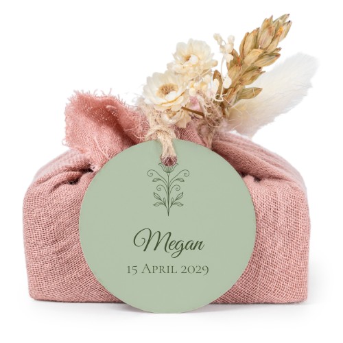 Lot de 6 savons avec emballage en coton rose et étiquettes rondes