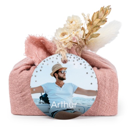 Lot de 6 savons avec emballage en coton rose et étiquettes rondes Lot de 6 savons avec emballage en coton rose et étiquettes rondes