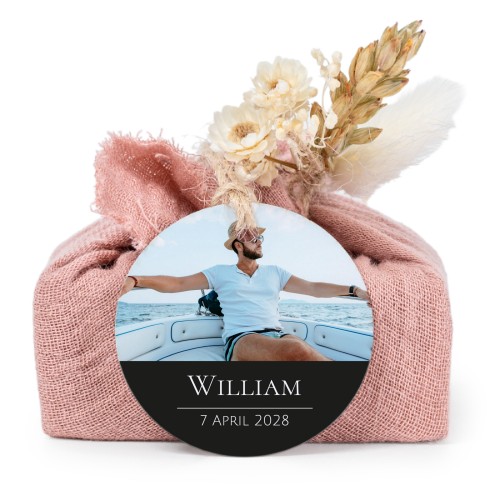 Pink cotton wrapped soaps with round label (6 pcs)