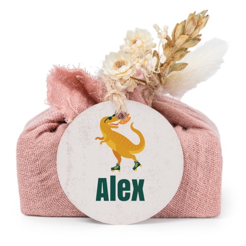 Lot de 6 savons avec emballage en coton rose et étiquettes rondes