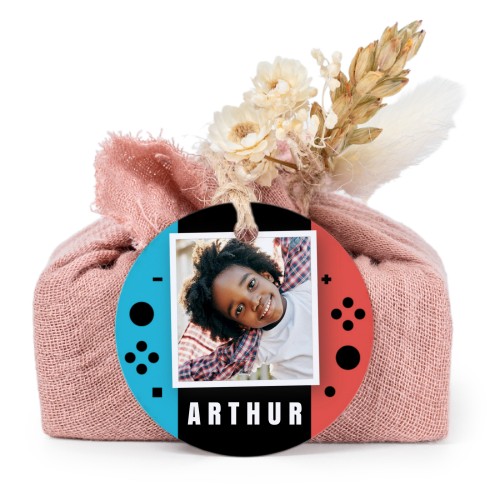 Pink cotton wrapped soaps with round label (6 pcs)