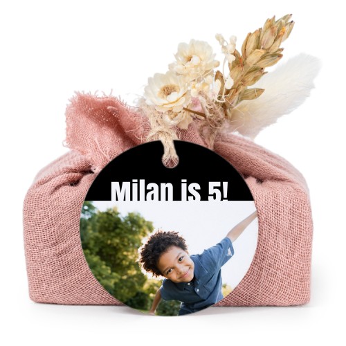 Lot de 6 savons avec emballage en coton rose et étiquettes rondes