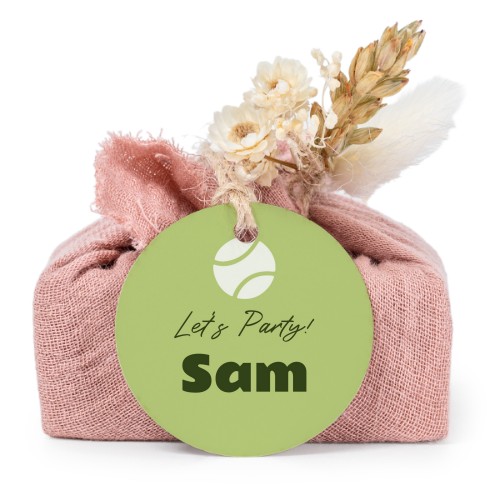 Lot de 6 savons avec emballage en coton rose et étiquettes rondes