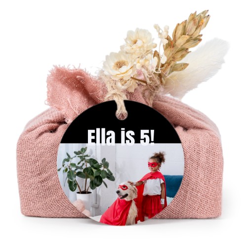 Pink cotton wrapped soaps with round label (6 pcs)