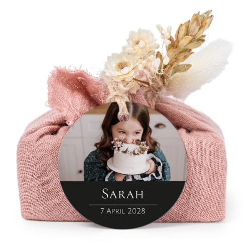 Pink cotton wrapped soaps with round label (6 pcs)