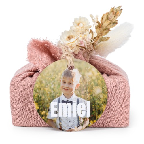 Pink cotton wrapped soaps with round label (6 pcs)