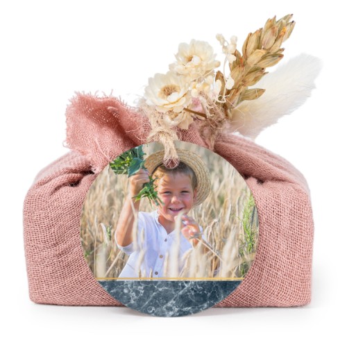 Pink cotton wrapped soaps with round label (6 pcs)