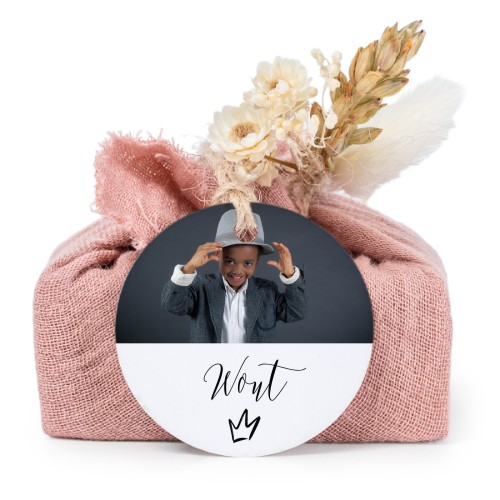 Pink cotton wrapped soaps with round label (6 pcs)