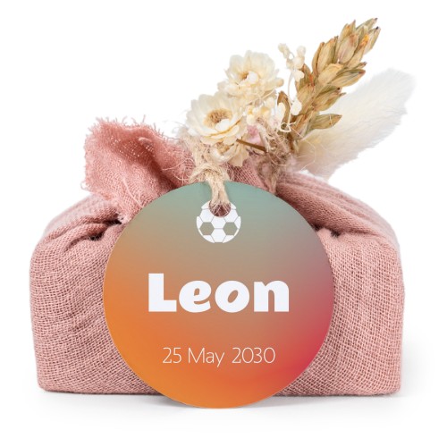 Pink cotton wrapped soaps with round label (6 pcs)