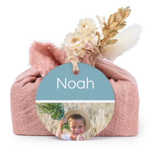 Pink cotton wrapped soaps with round label (6 pcs)