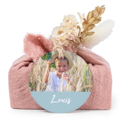 Pink cotton wrapped soaps with round label (6 pcs)