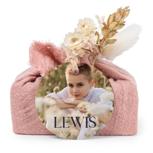 Lot de 6 savons avec emballage en coton rose et étiquettes rondes