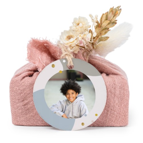 Pink cotton wrapped soaps with round label (6 pcs)