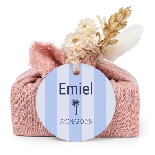 Pink cotton wrapped soaps with round label (6 pcs)