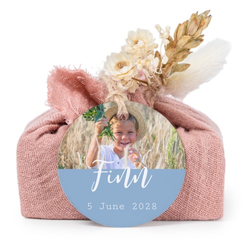 Såper i rosa stoffinnpakninger med rundt merke (sett à 6)