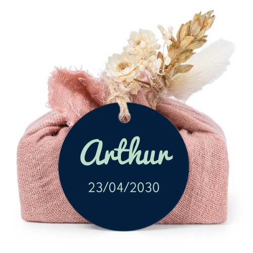 Pink cotton wrapped soaps with round label (6 pcs)