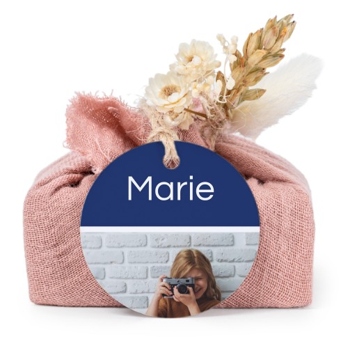 Pink cotton wrapped soaps with round label (6 pcs)