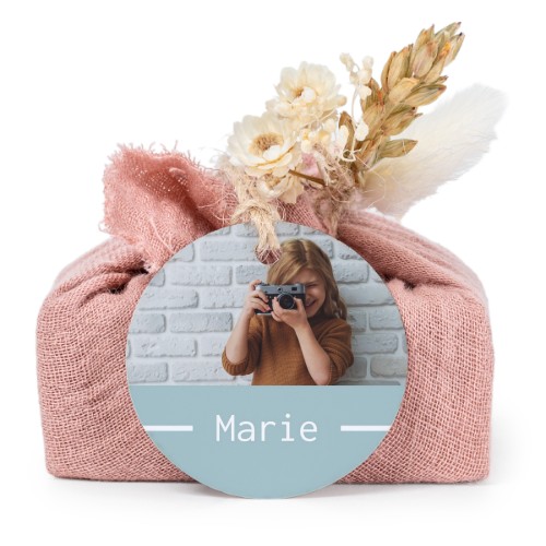 Lot de 6 savons avec emballage en coton rose et étiquettes rondes