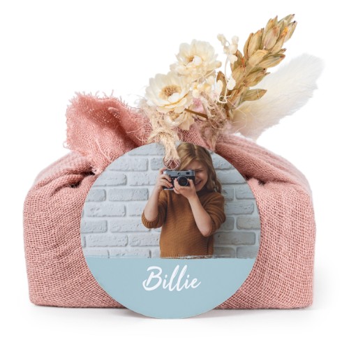 Zeepjes in roos tetra doekje met rond label (set van 6)