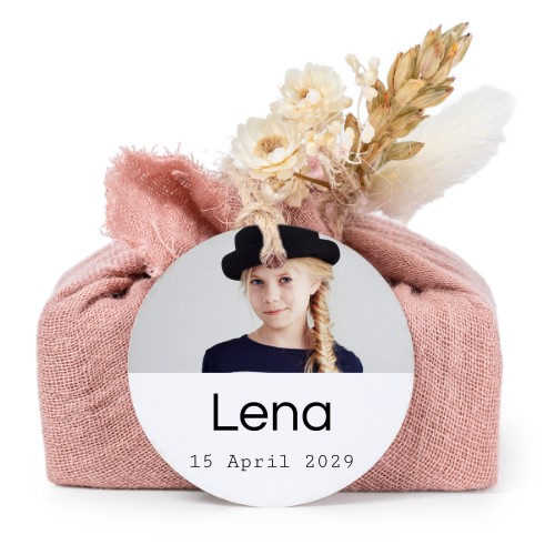 Pink cotton wrapped soaps with round label (6 pcs)