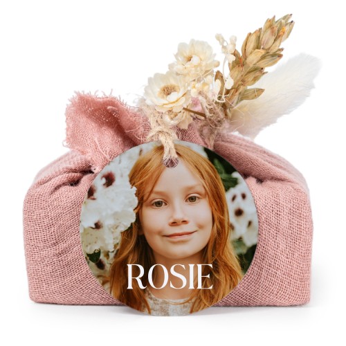 Zeepjes in roos tetra doekje met rond label (set van 6) Zeepjes in roos tetra doekje met rond label (set van 6)